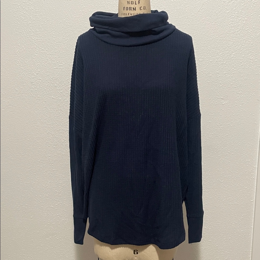 Dark Blue Cowl Neck Sweater